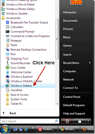 Боковая панель Windows