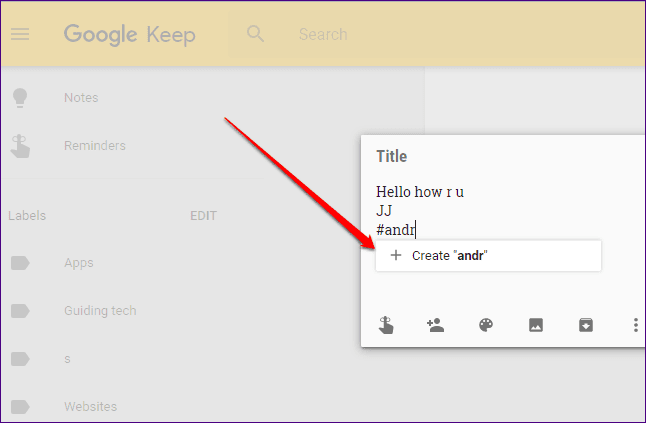 Ярлыки Google Keep 13
