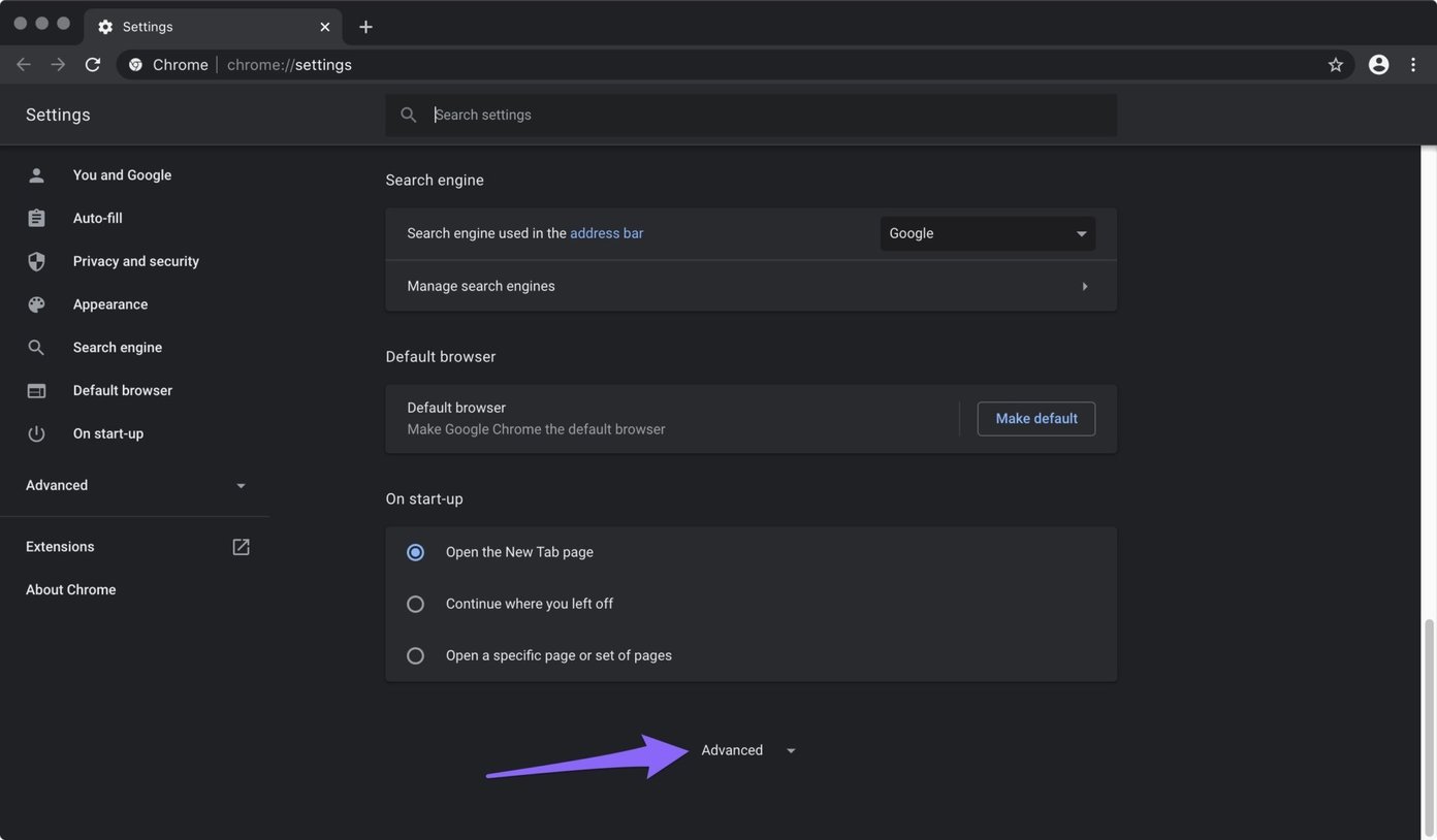 Удалить организовано Chrome Mac настройки Chrome 6