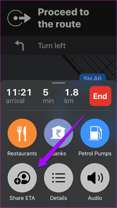 Как использовать Apple Maps для автоматической отправки Live Eta 5