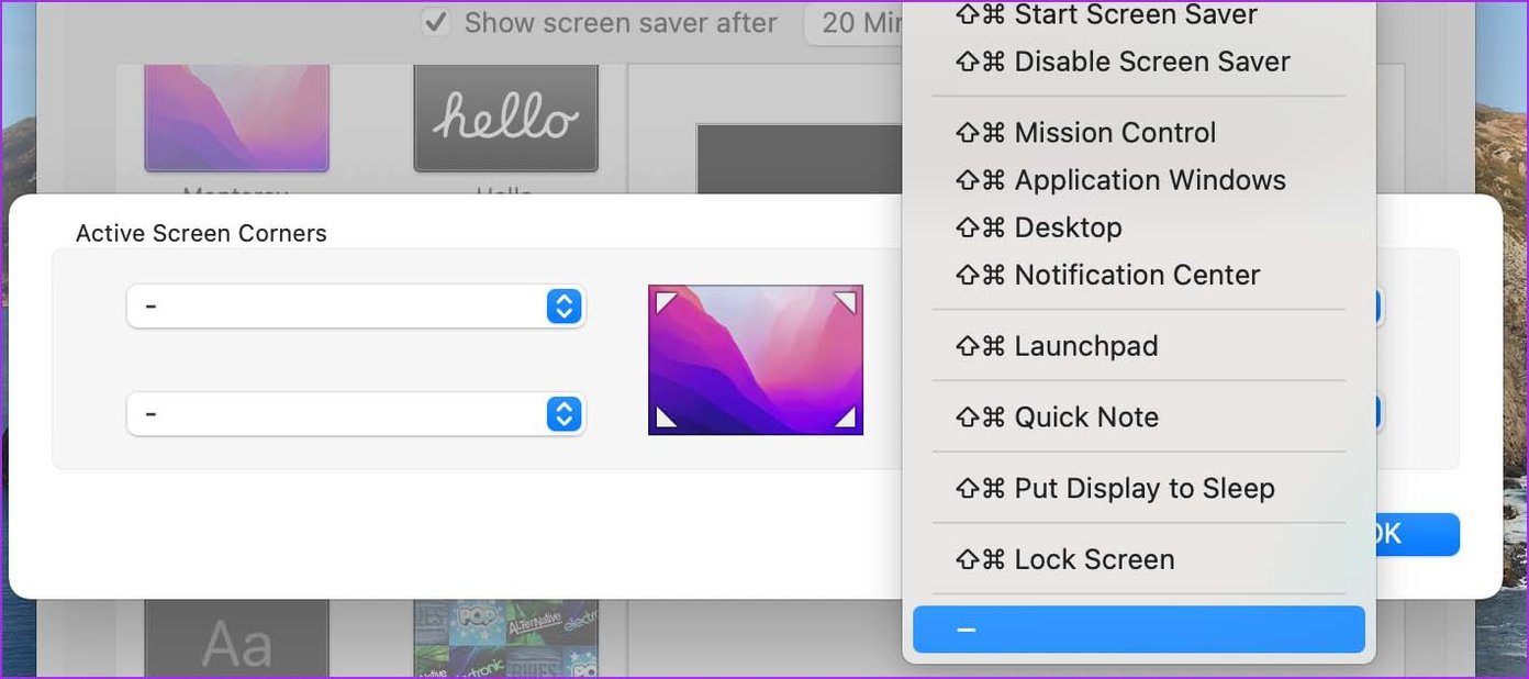 Отключить быструю заметку на Mac