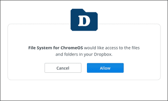 Авторизуйте свою учетную запись Dropbox для использования приложения