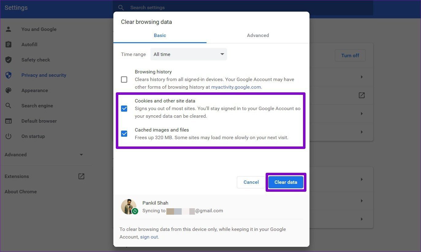 Очистить куки в Chrome