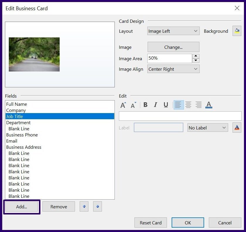 Как создавать и использовать визитки в Outlook шаг 11