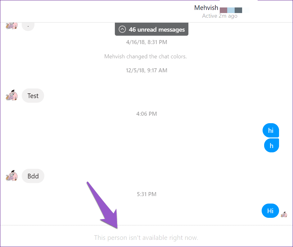 Заблокировать в Facebook Messenger 1