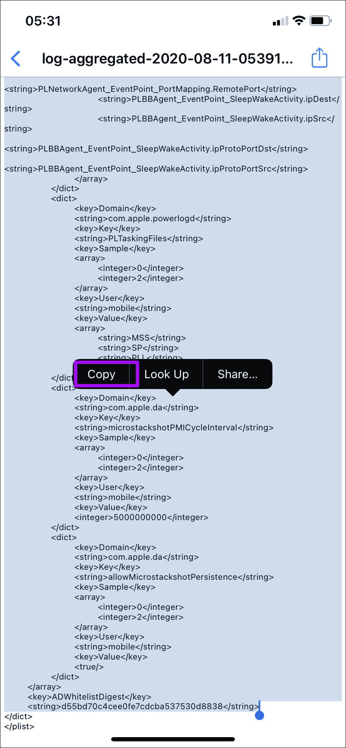 Проверьте циклы зарядки iPhone 5