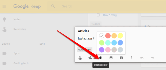 Организация заметок Google Keep 8
