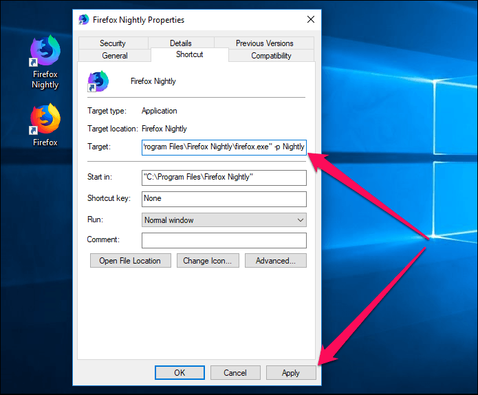 Отдельный профиль Firefox Nightly Quantum 6