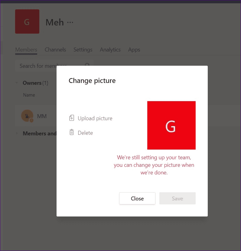 Изменить изображение профиля и изображение команды в командах Microsoft 14
