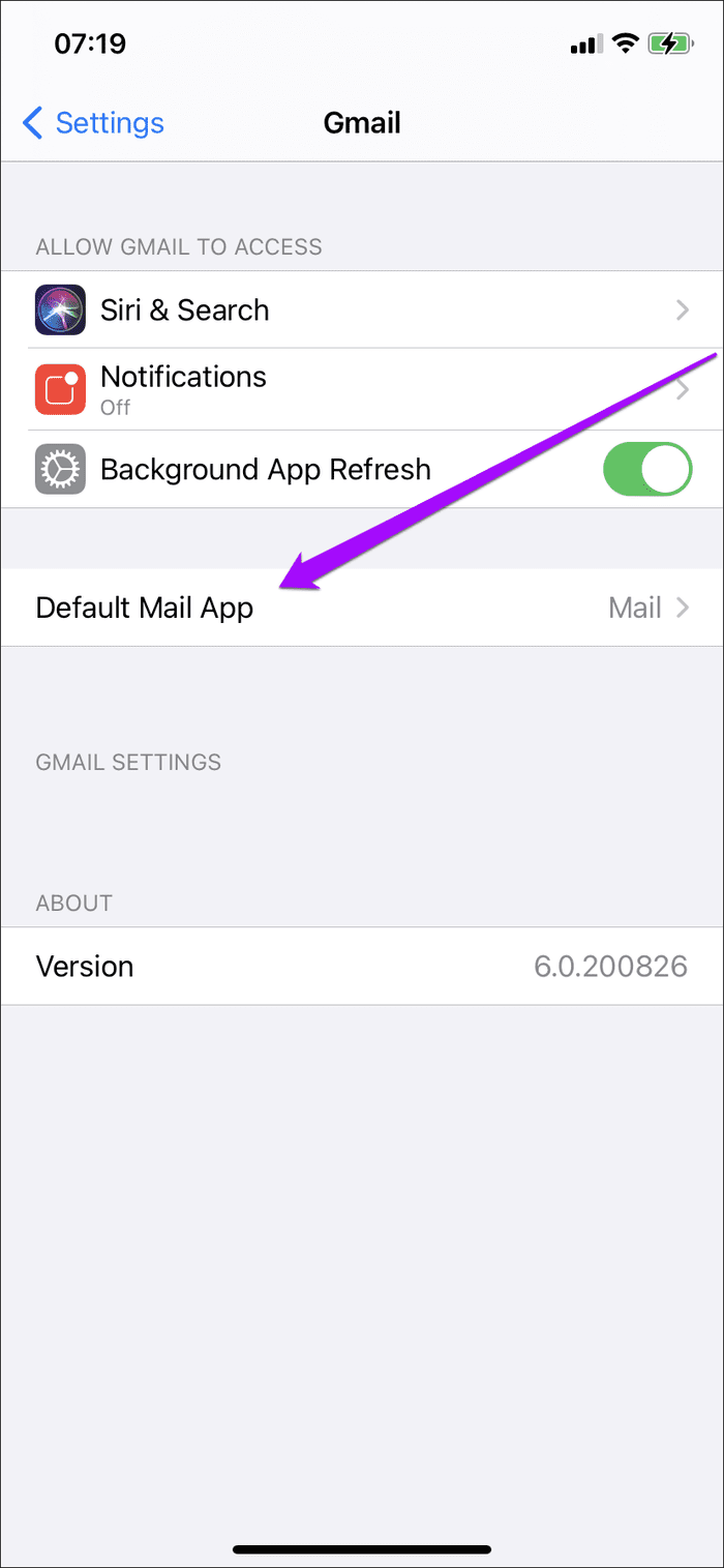 Изменить почтовый клиент по умолчанию Iphone 3