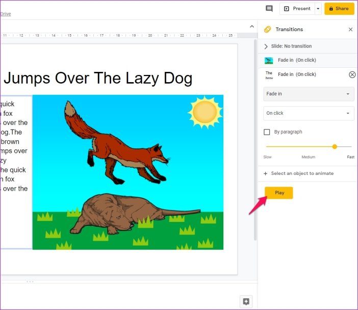 Добавить анимацию в Google Slides 11