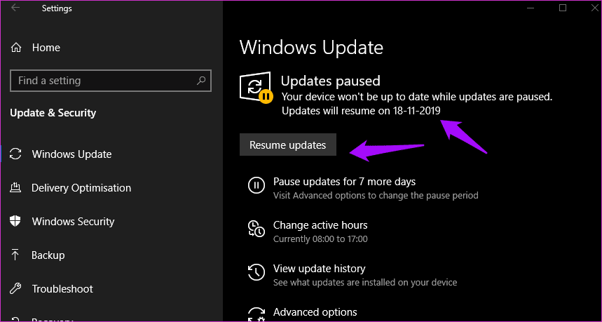 Отключить автоматическую перезагрузку в Windows 10 5