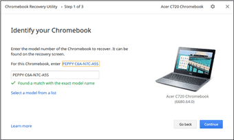Определите свой Chromebook и подтвердите модель3