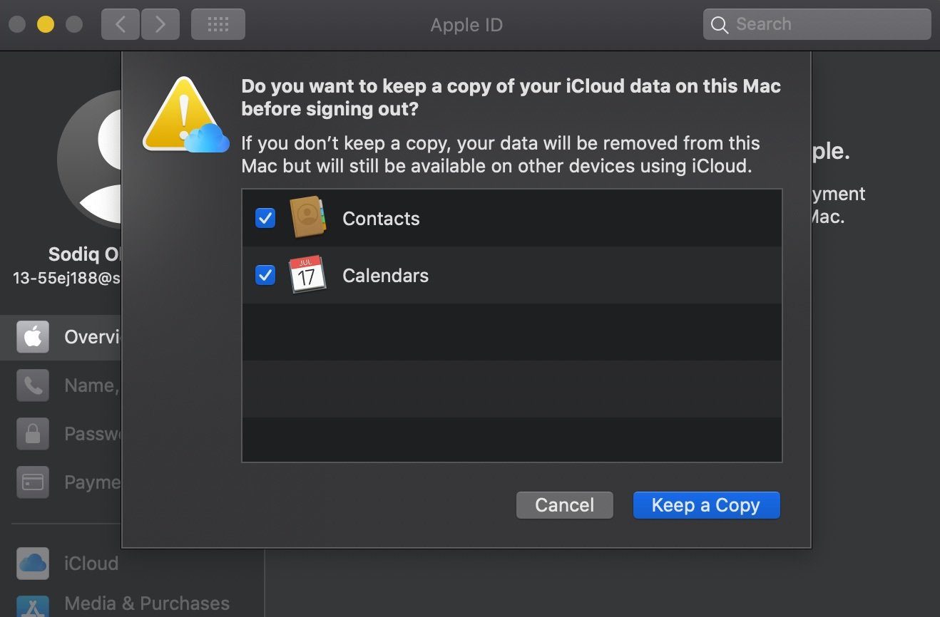 Что происходит, когда вы выходите из Apple ID Mac 01