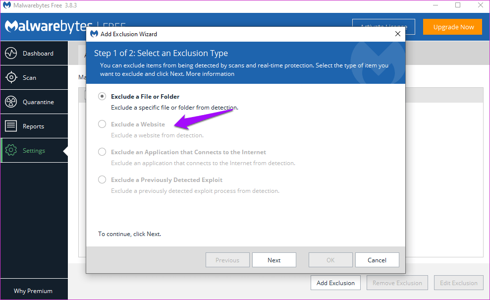 Используйте Malwarebytes для удаления угроз и других уловок 5