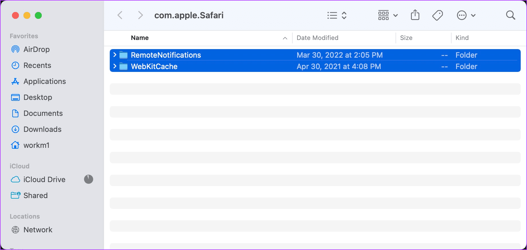 Удалить файлы кеша Safari 3