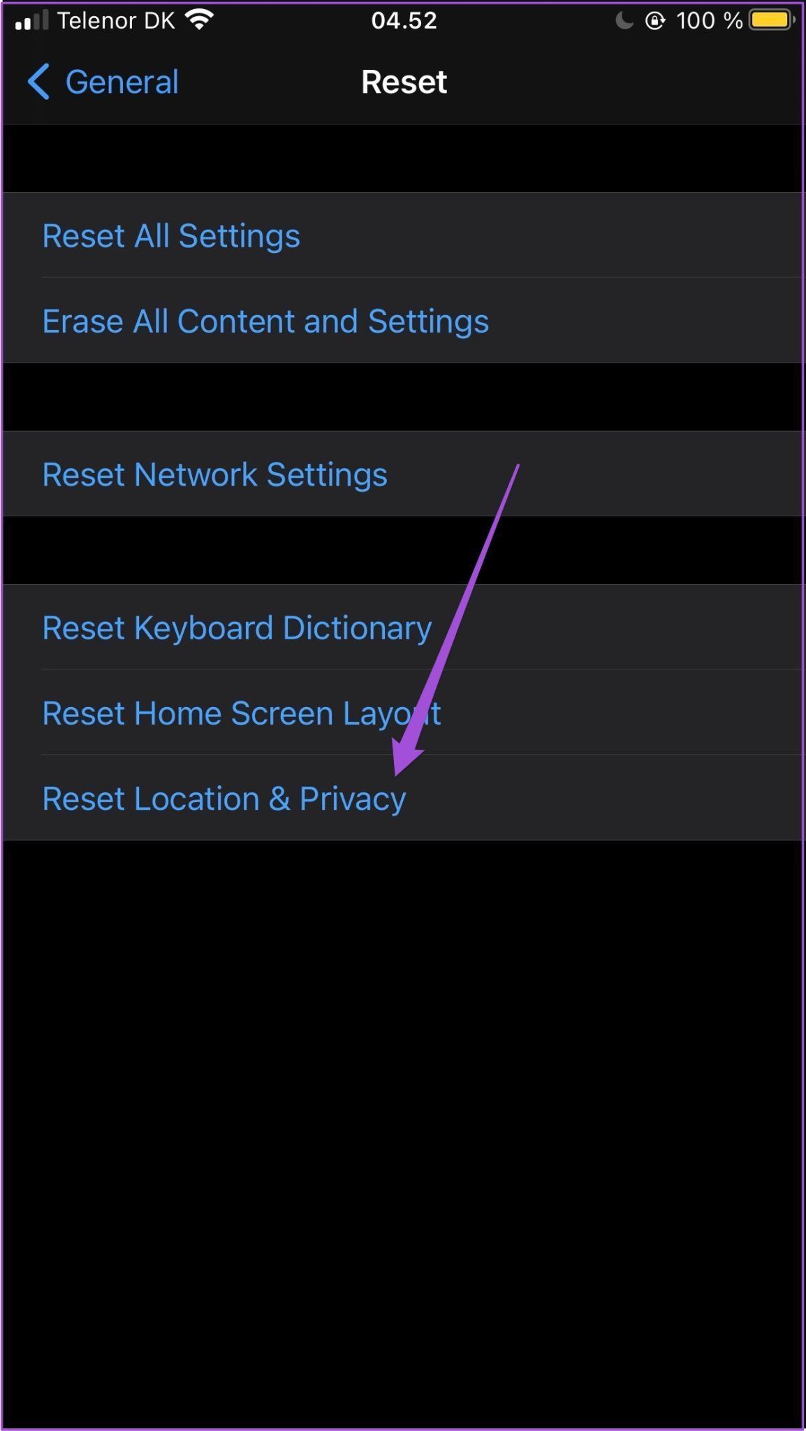 Iphone сбросить местоположение и конфиденциальность