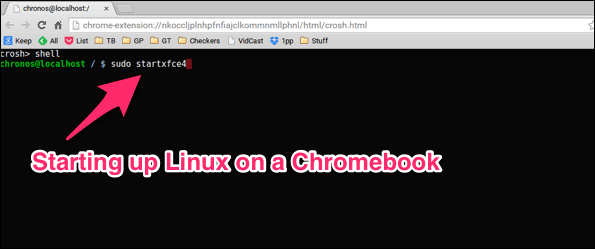 Запустите Linux на Chromebook