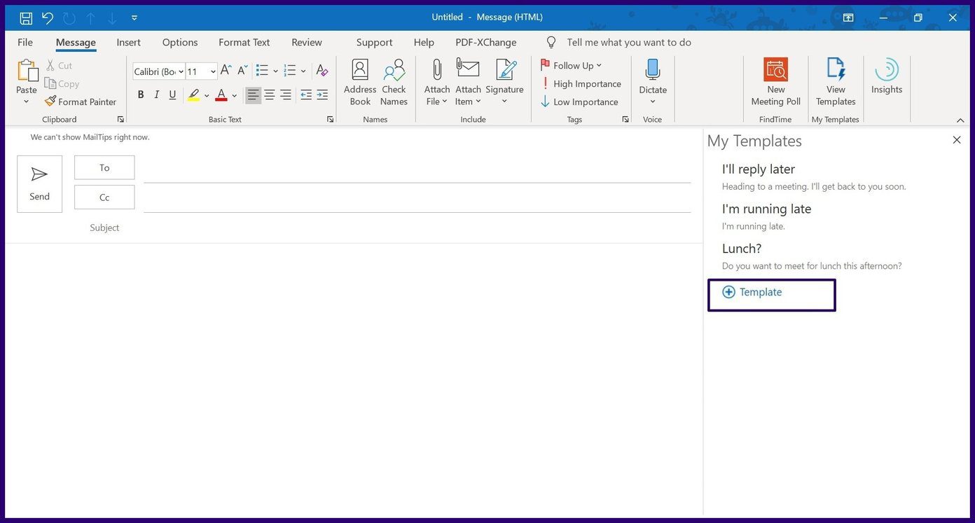 Создайте шаблон электронной почты в Microsoft Outlook, шаг 4
