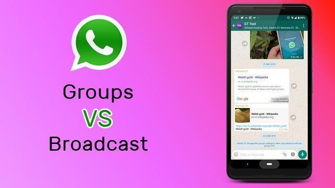 Whats App Broadcast против группы