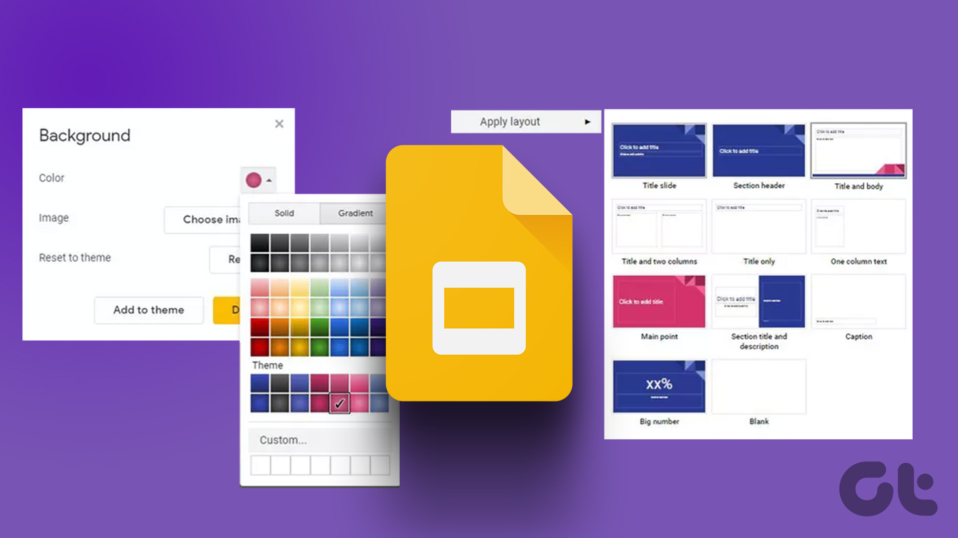 Как изменить фон и макет в Google Slides
