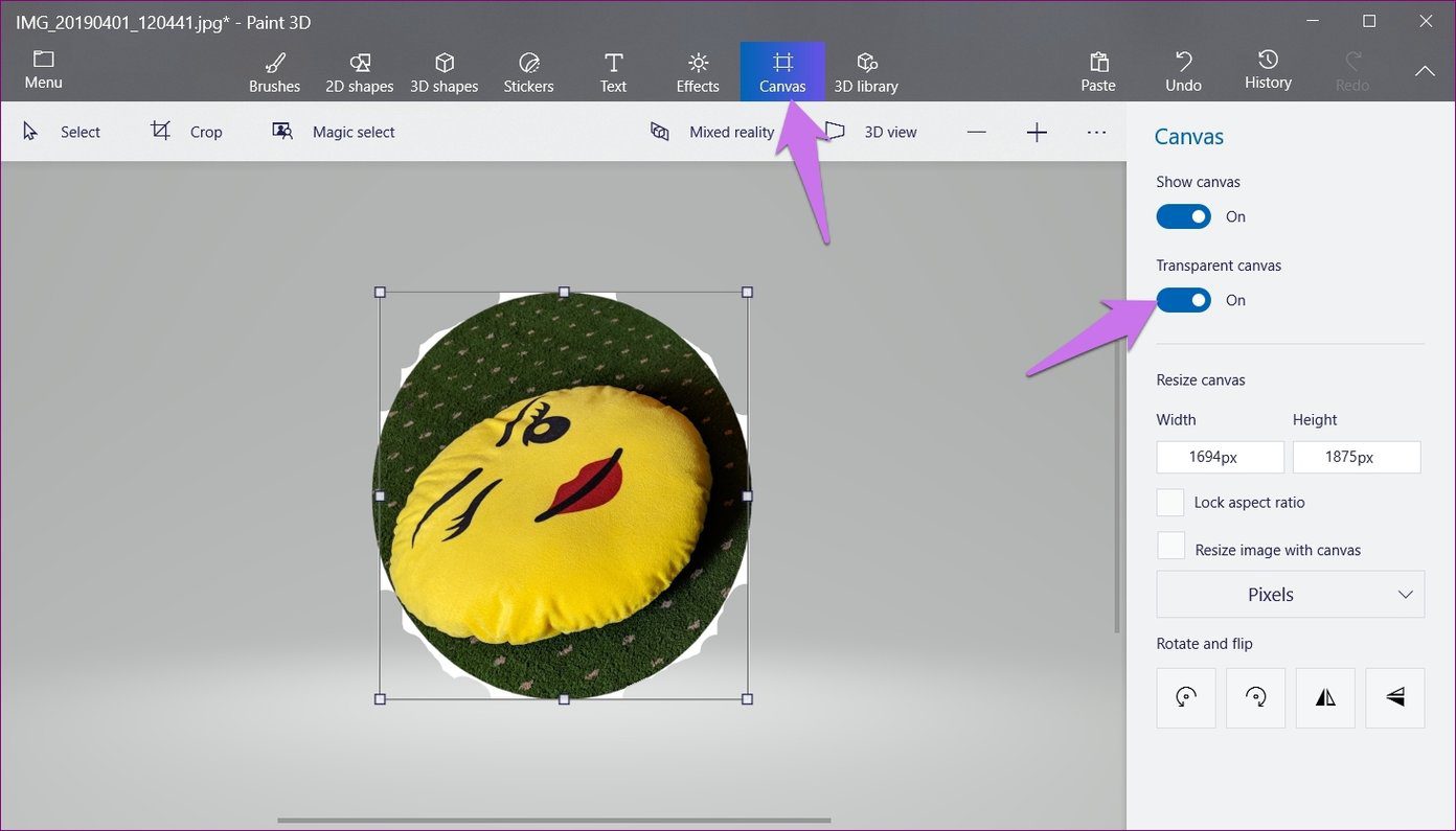 Круги на полях в Paint 3D 14