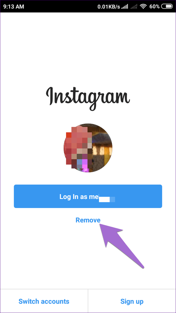 Instagram Удалить запомненный аккаунт 6