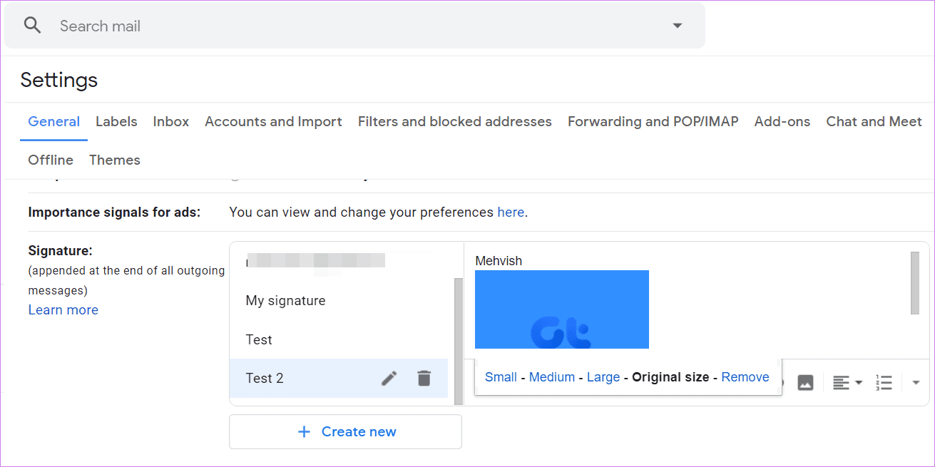 Добавить ссылку на изображение в подпись gmail 10