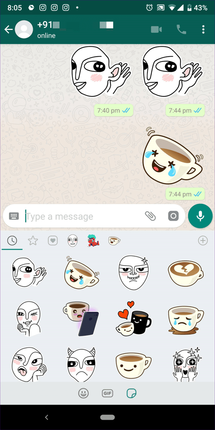 Стикеры Whatsapp Как использовать 3