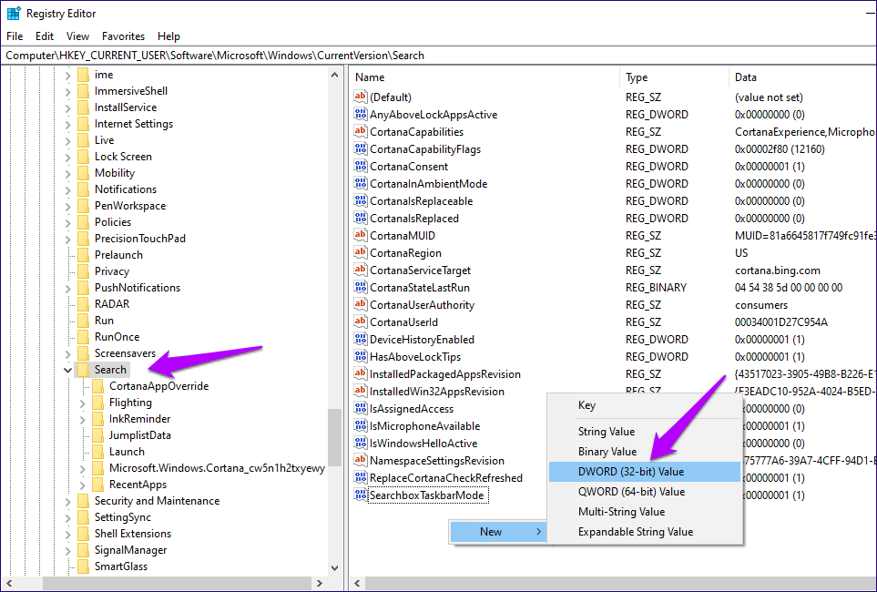 Иммерсивный поиск в Windows 10 Включить 4