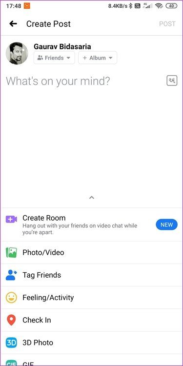 Добавление пользовательских фонов к сообщению в Facebook 7