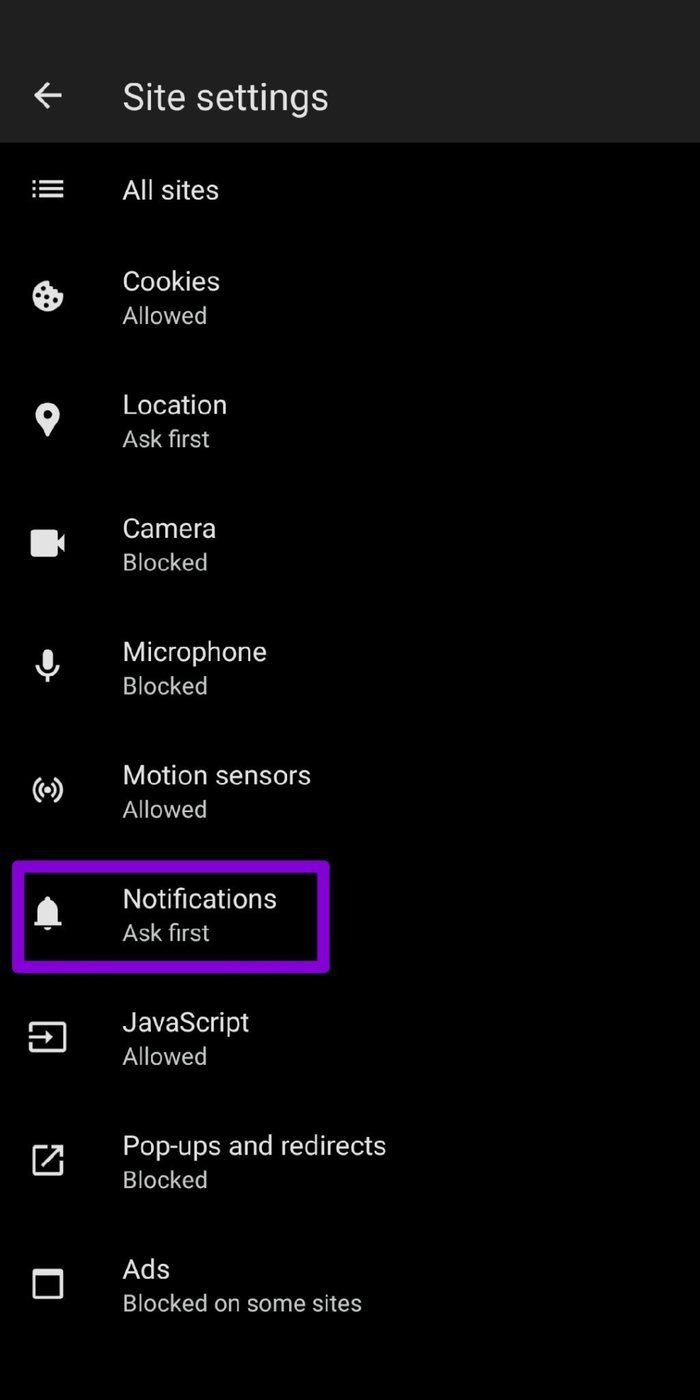 Уведомления в Edge для Android