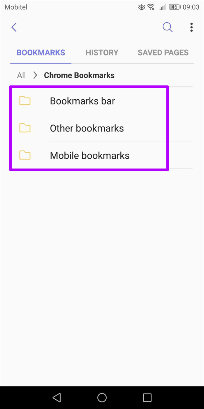 Импорт закладок Chrome в интернет-браузер Samsung 12