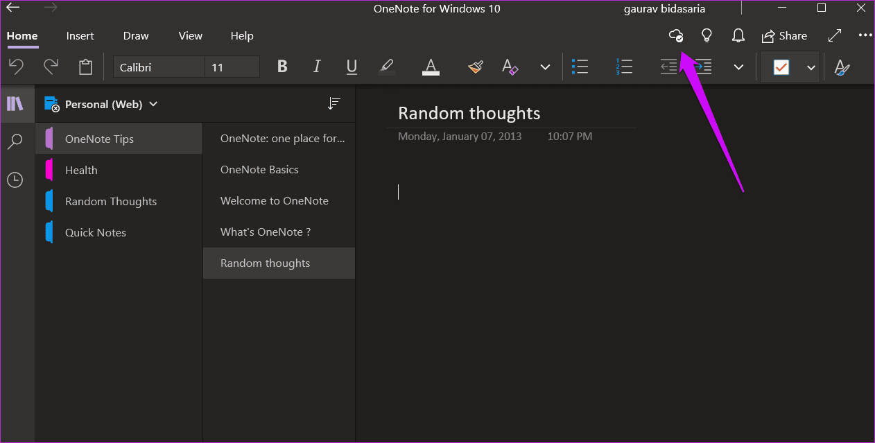 Исправить ошибку «Исчезла записная книжка One Note» в Windows 4