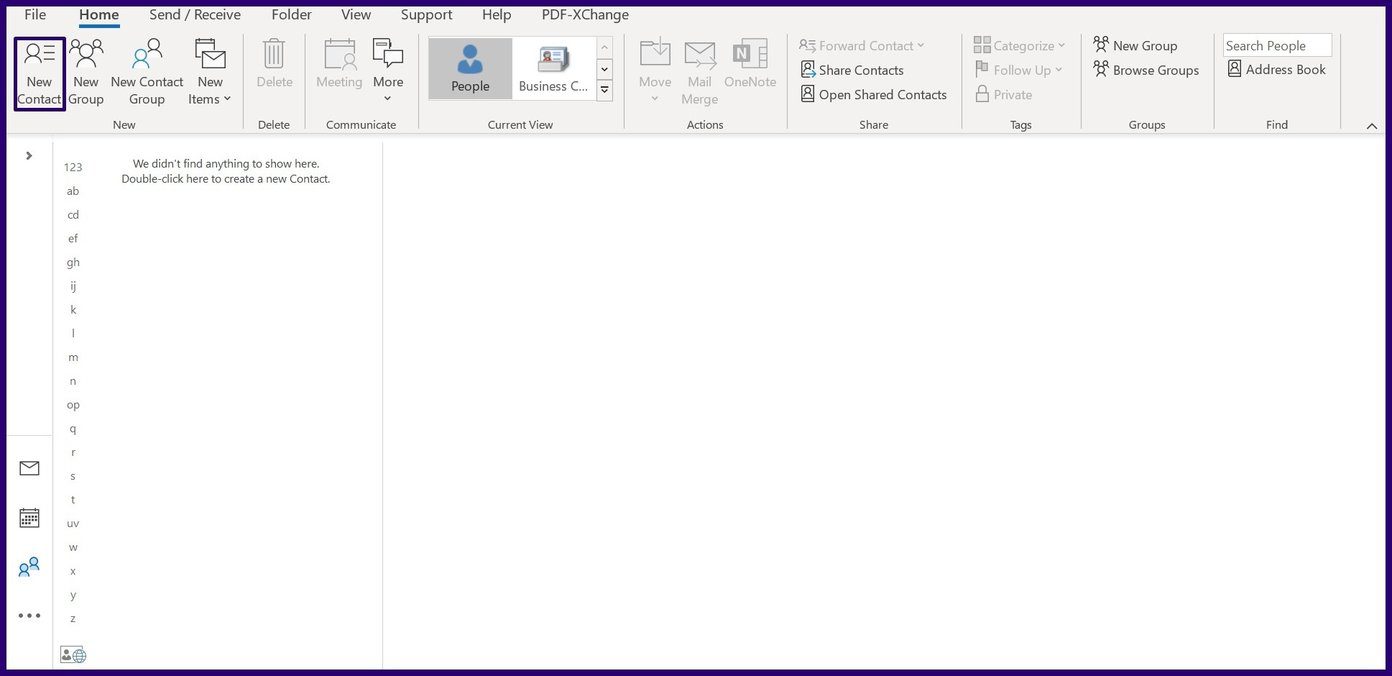 Как создавать и использовать визитки в Outlook шаг 3
