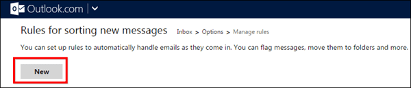 Новые правила Outlook Com
