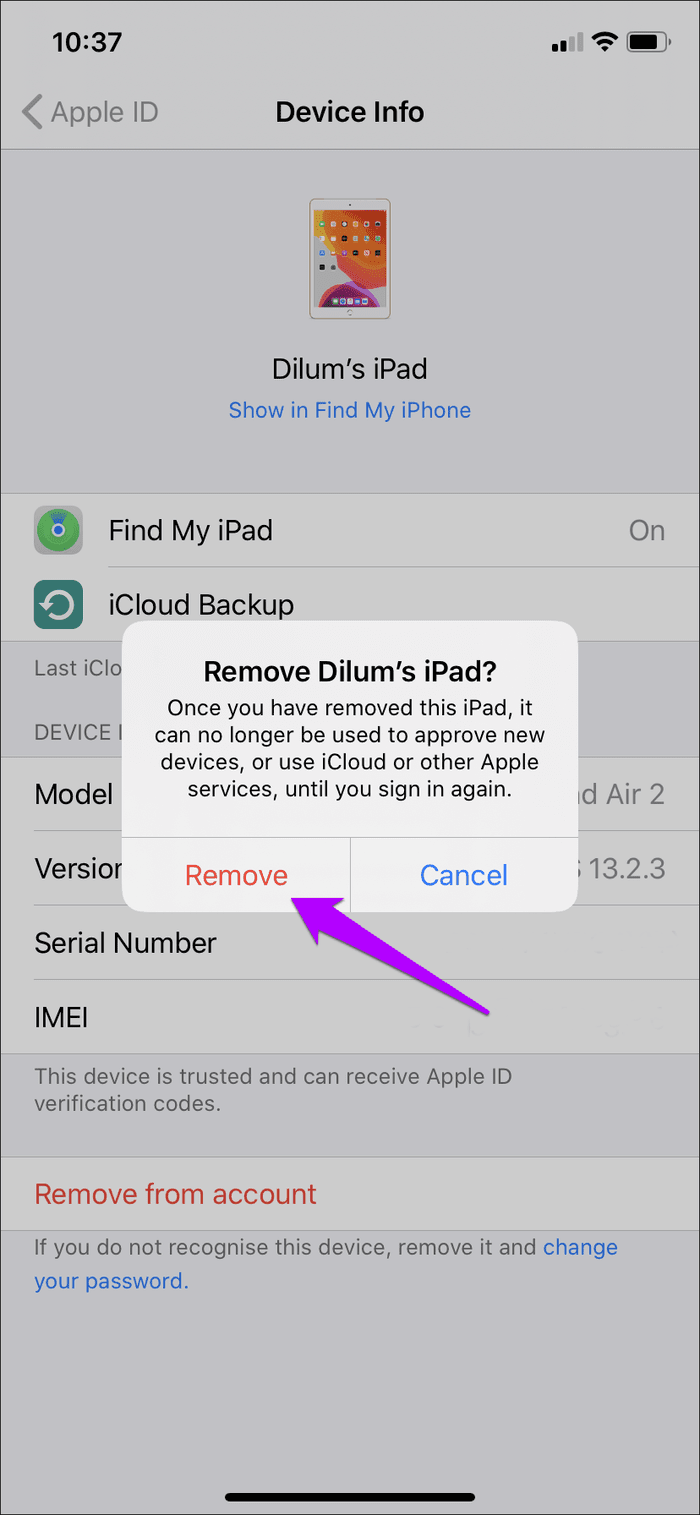 Удалить устройство из Apple ID 4