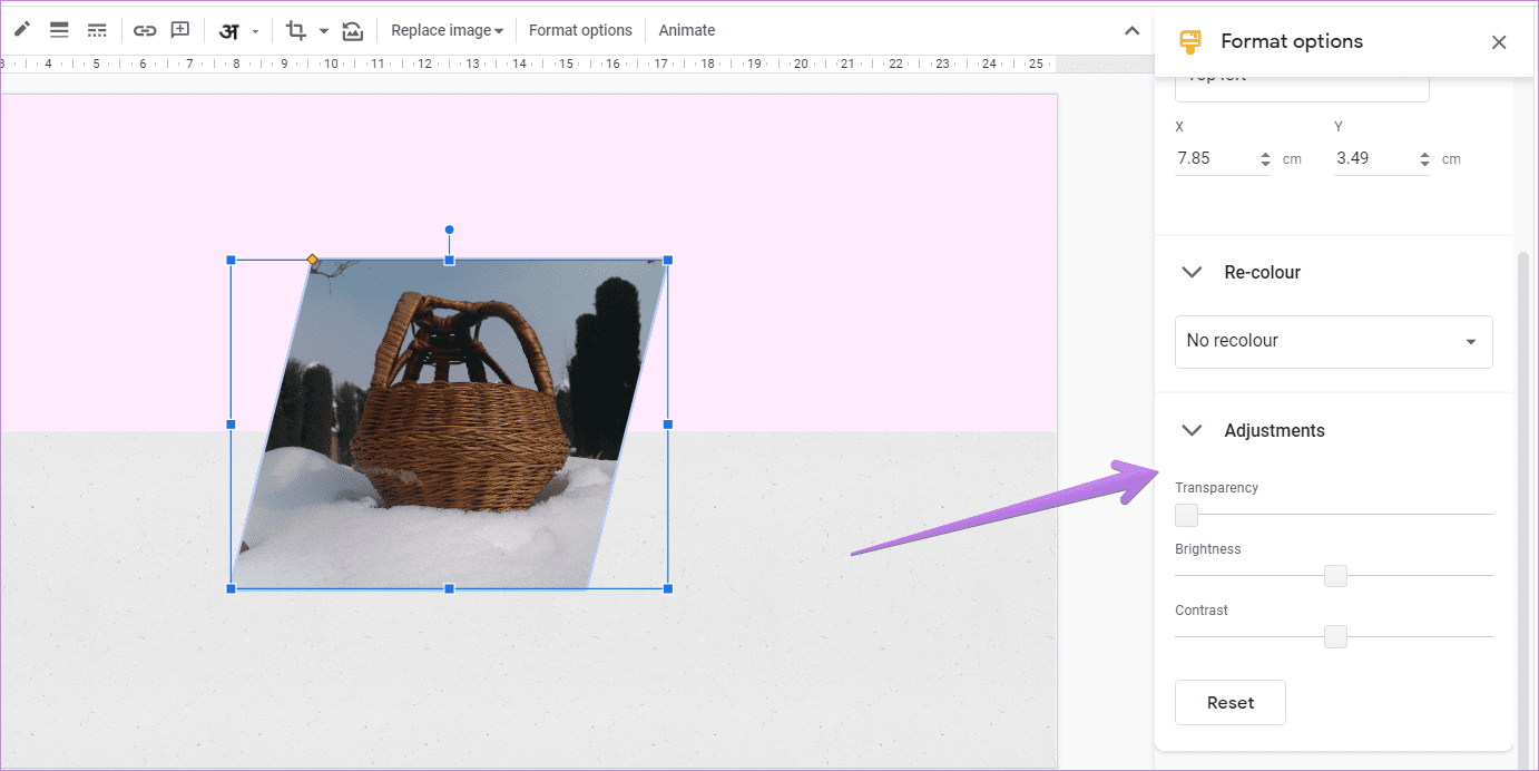 Советы по редактированию изображений в Google Slides 7