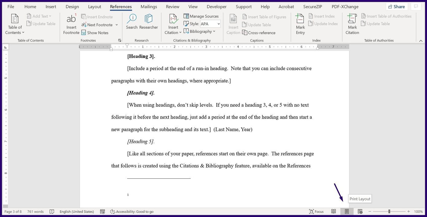 Как создавать и вставлять сноски и концевые сноски в Microsoft Word шаг 6