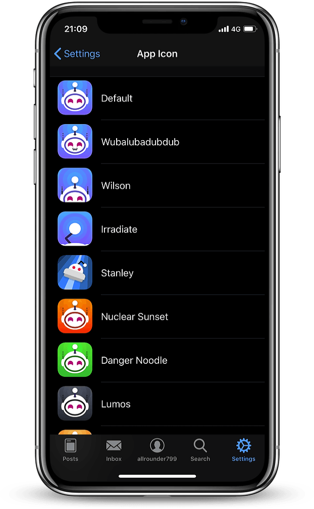 Пользовательская иконка Reddit