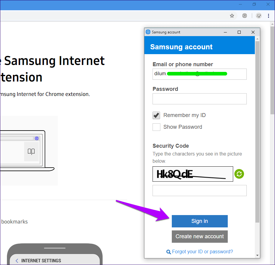 Импорт закладок Chrome в интернет-браузер Samsung 2