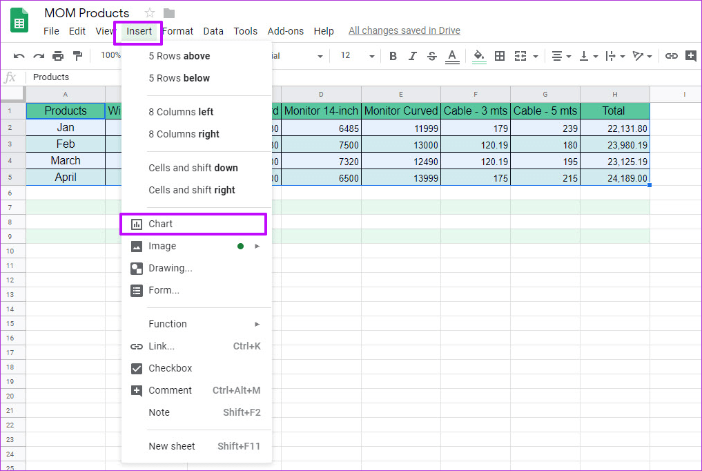 Как сделать линейный график в Google Sheets 2