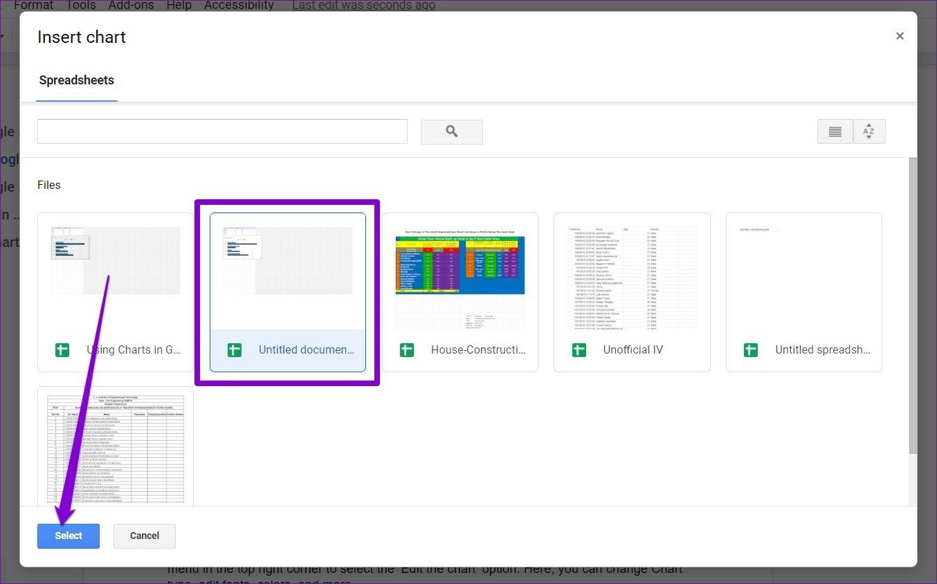 Вставить диаграмму из Google Sheets