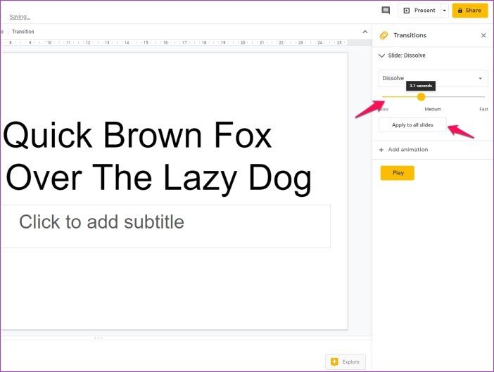 Добавьте анимацию в Google Slides 15