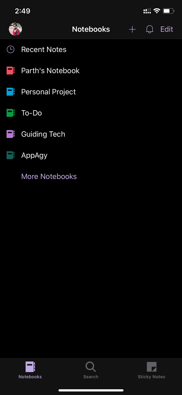 Onenote темный мобильный