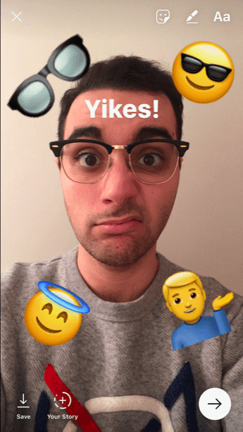 Истории из Instagram Креативный Настроить настройки бумеранга Doodle Emojis 5