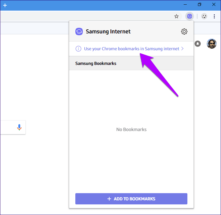 Импорт закладок Chrome в интернет-браузер Samsung 3