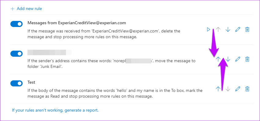 Создание и управление правилами в Office 365 Webmail 3