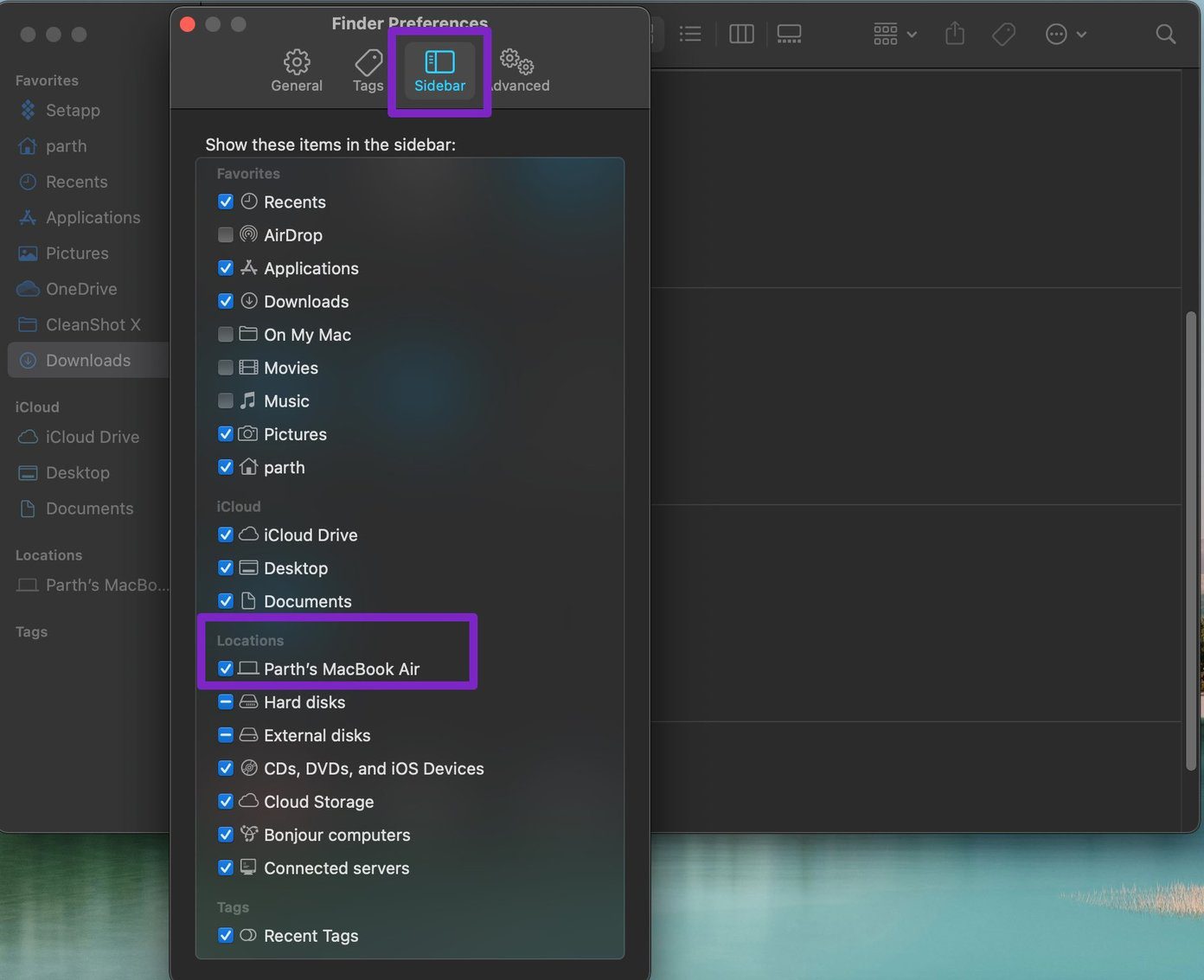 Включите свой Mac из настроек Finder