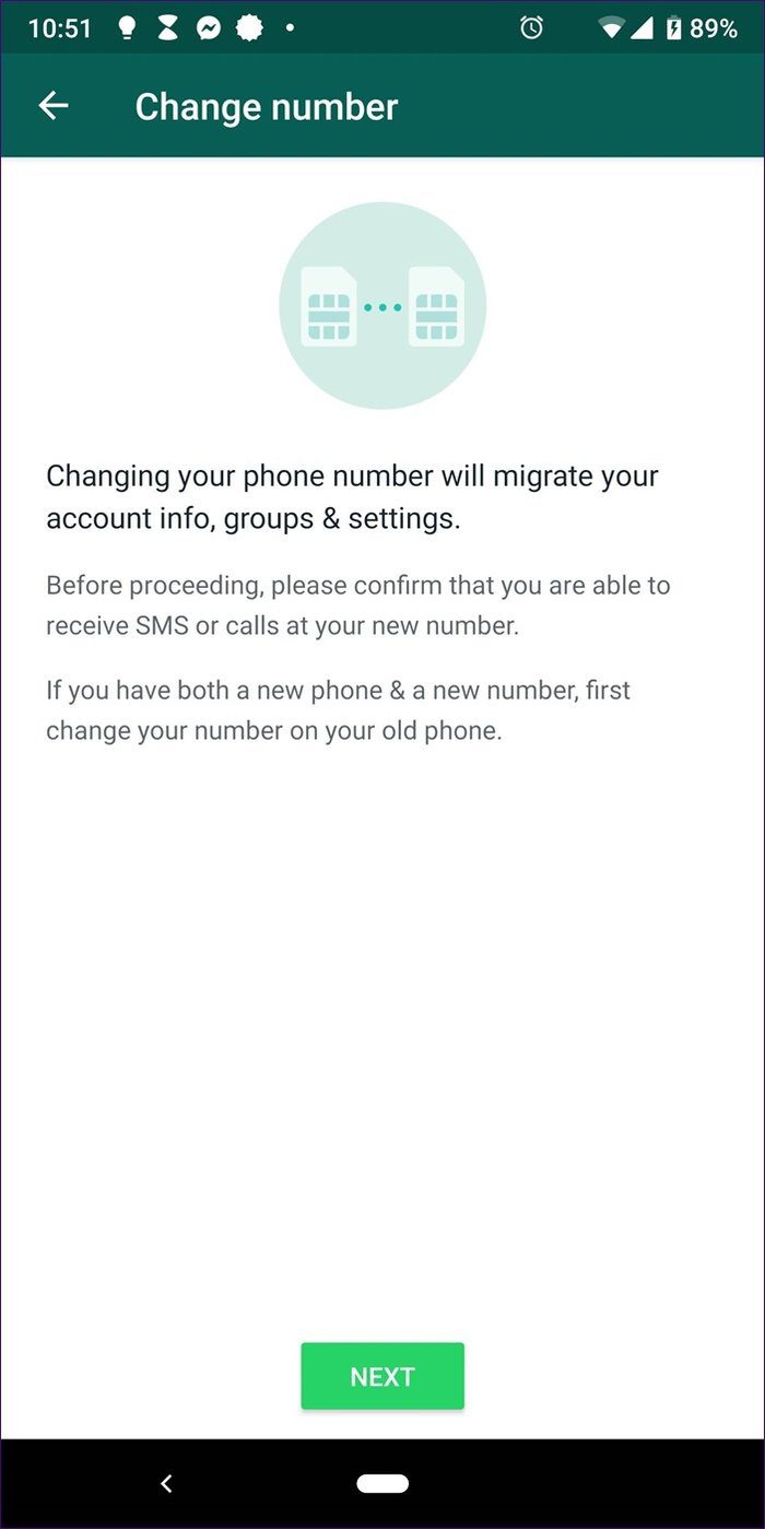 Изменить номер WhatsApp 1